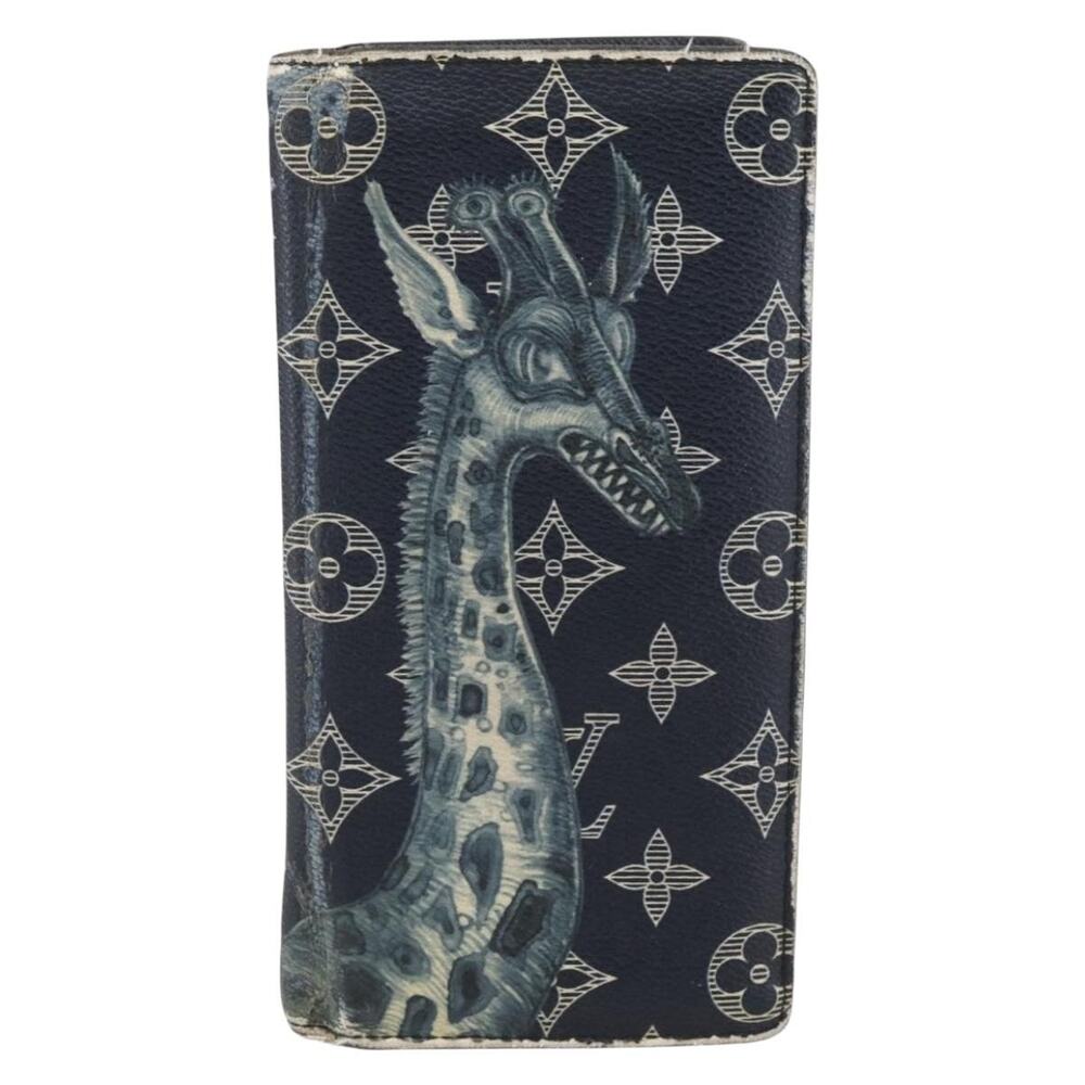 Louis Vuitton Monogram Savanna Portefeuille Braza Wallet Navy